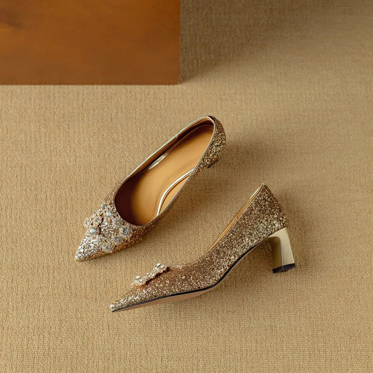 Sparkly High Heels for Evening Wear