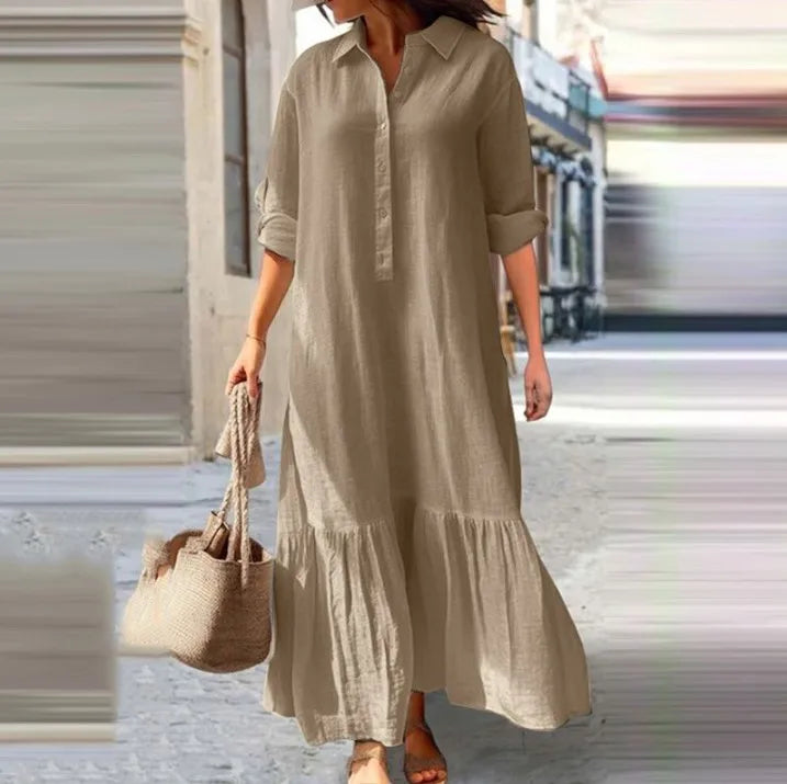 Layered Long Sleeve Maxi Dress