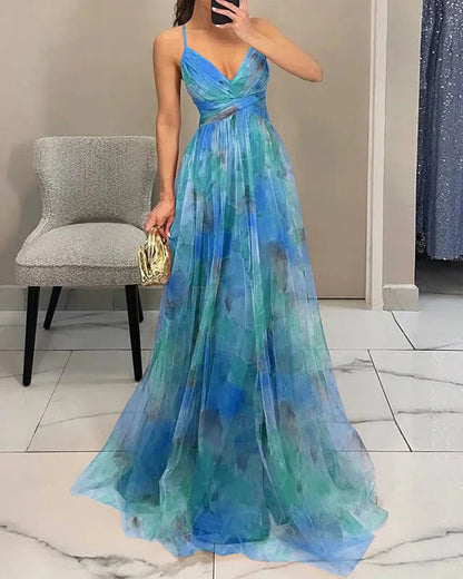 Ladies Elegant Long Sundress with Sleeveless Style