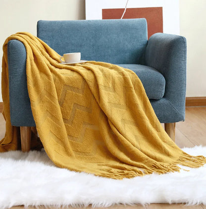 Cozy Textured Zig Zag Throw Blanket