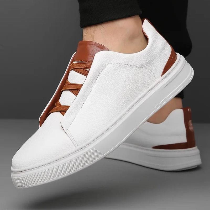 Casual Black Low Top Mens Leather Sneakers - Nocini