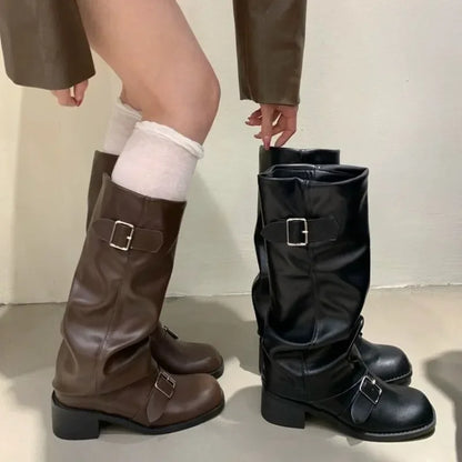 Trendy High Heel Knee High Platform Boots