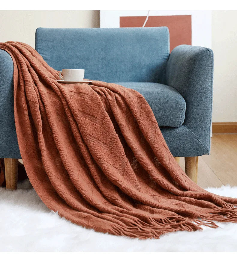 Cozy Textured Zig Zag Throw Blanket