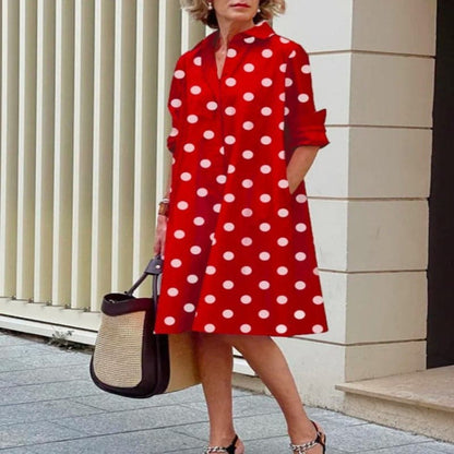 Floral Polka Dot A-Line Dress for Women - Nocini
