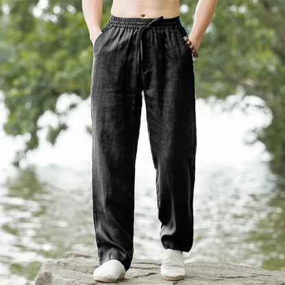 Comfortable Men's Lightweight Pants Elastic Waist