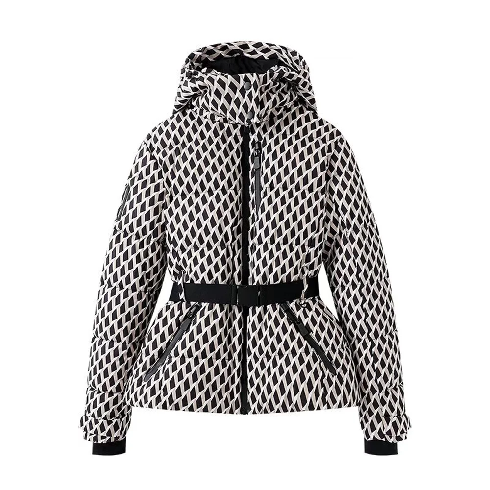 Warm Women's Puffer Coat with Adjustable Waist Belt - Nocini