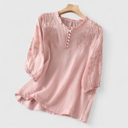 Elegant Classic Front Button Top for Women - Nocini