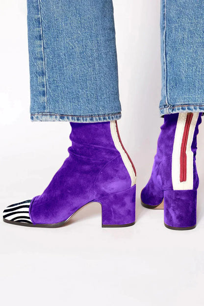 Elegant High Heel Square Toe Boots