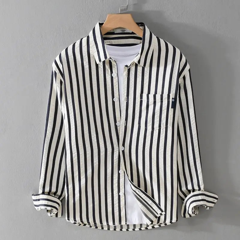 Casual Loose Fit Striped Shirt