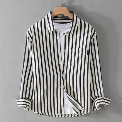 Casual Loose Fit Striped Shirt