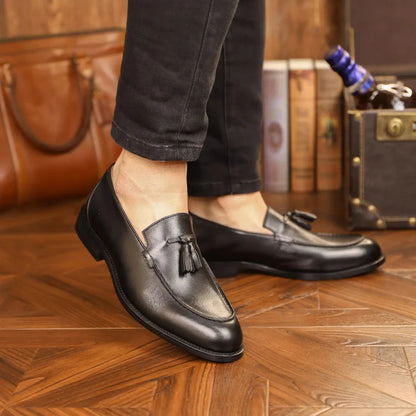 Classic Genuine Leather Slip On Shoes