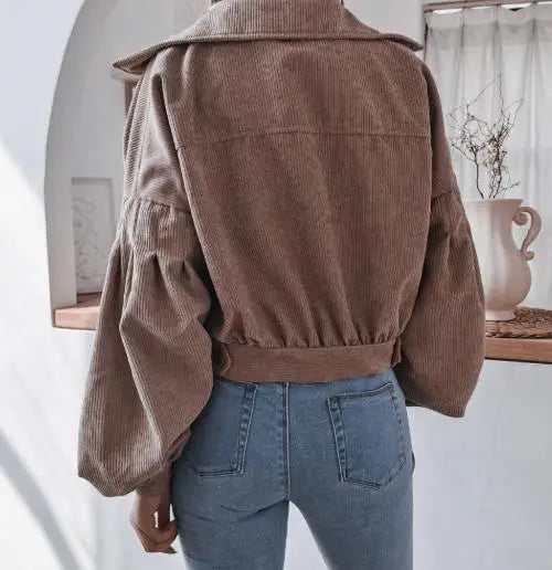 Rugged Corduroy Denim Short Jacket
