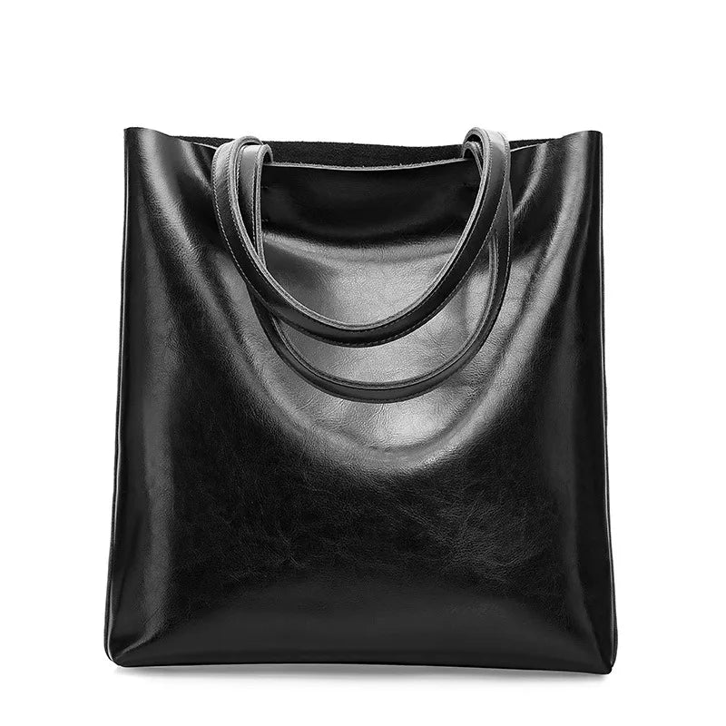 Classic Faux Leather Large Shopper Bag