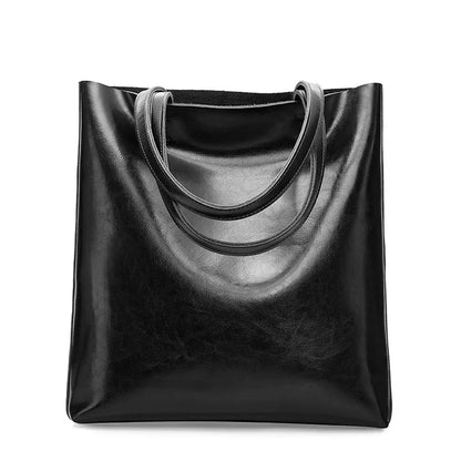 Classic Faux Leather Large Shopper Bag