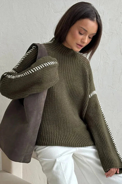 Colorful Quilted Knit Sweater - Nocini