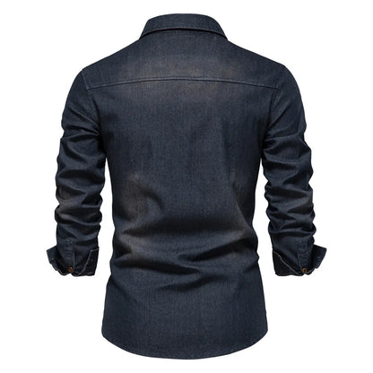 Classic Fit Men's Shirt with Button Front and Pocket Detail