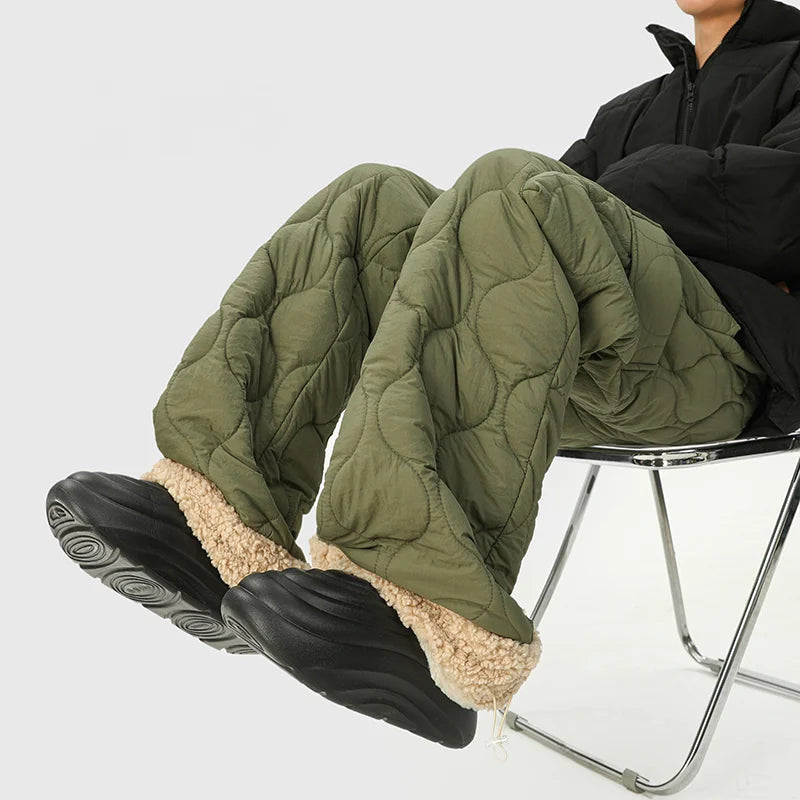 Comfortable Quilted Wide Leg Pants