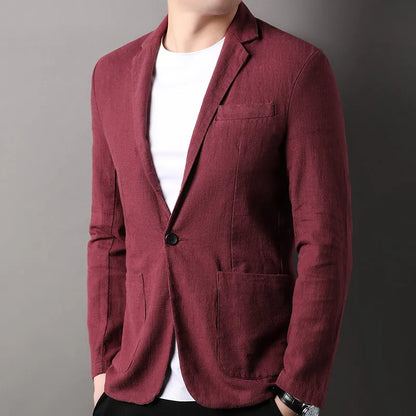 Slim Fit Men's Single Button Blazer