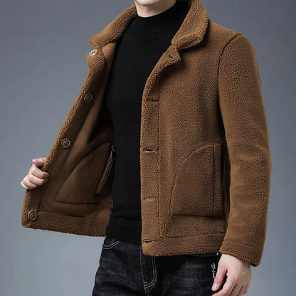 Casual Fleece Lined Button Jacket