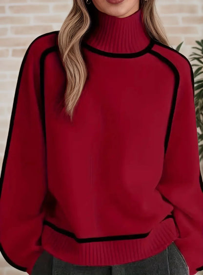 Luxurious Red Crew Neck Sweater
