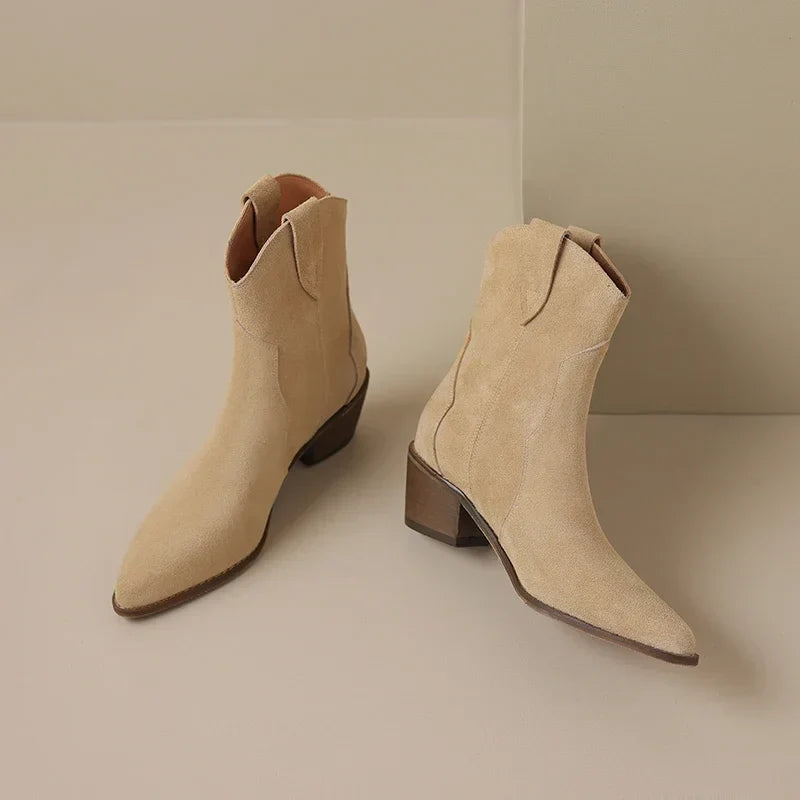 Rugged Country Low Heel Boots - Nocini