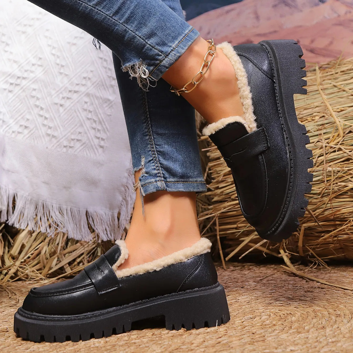 Fuzzy Inside Comfort Loafers