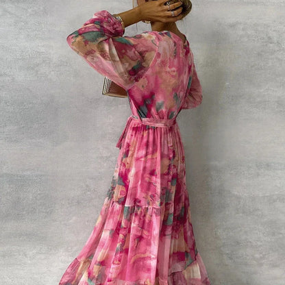 Elegant Floral Party Lace Dress