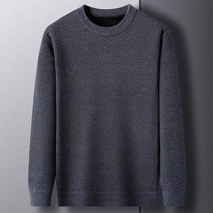 Classic Waffle Pattern Crew Neck Sweater