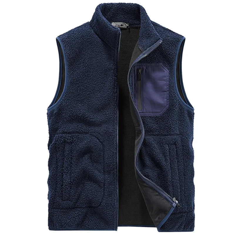 Casual Fit Mens Vest | Zip Up Stand Collar Jacket