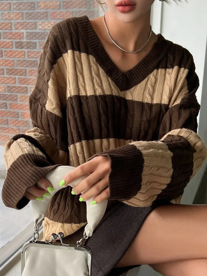 Purple Knit Crew Neck Sweater