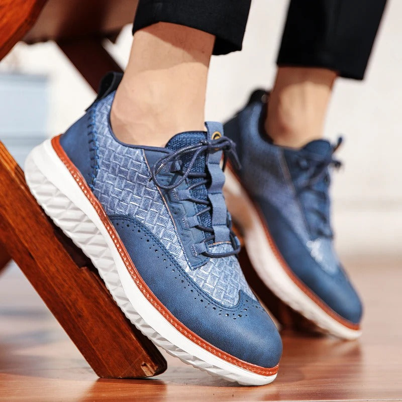 Stylish Perforated Lace Up Sneakers - Nocini