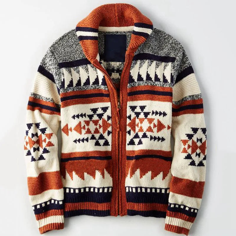 Colorful Knit Zip Cardigan - Nocini