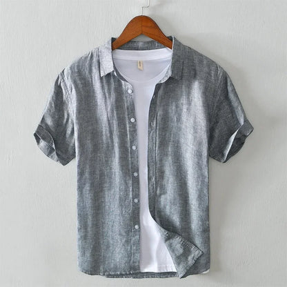 Casual Loose Fit Short Sleeve Button Down Shirt