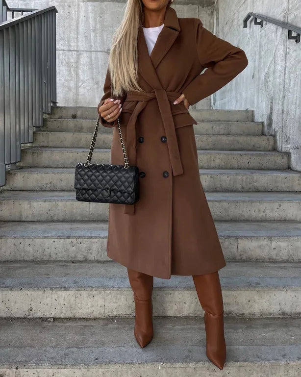 Women's Warm Double Breasted Button Coat