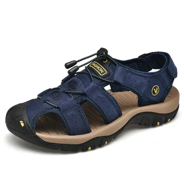 Rugged Men's Genuine Leather Hiking Sandals