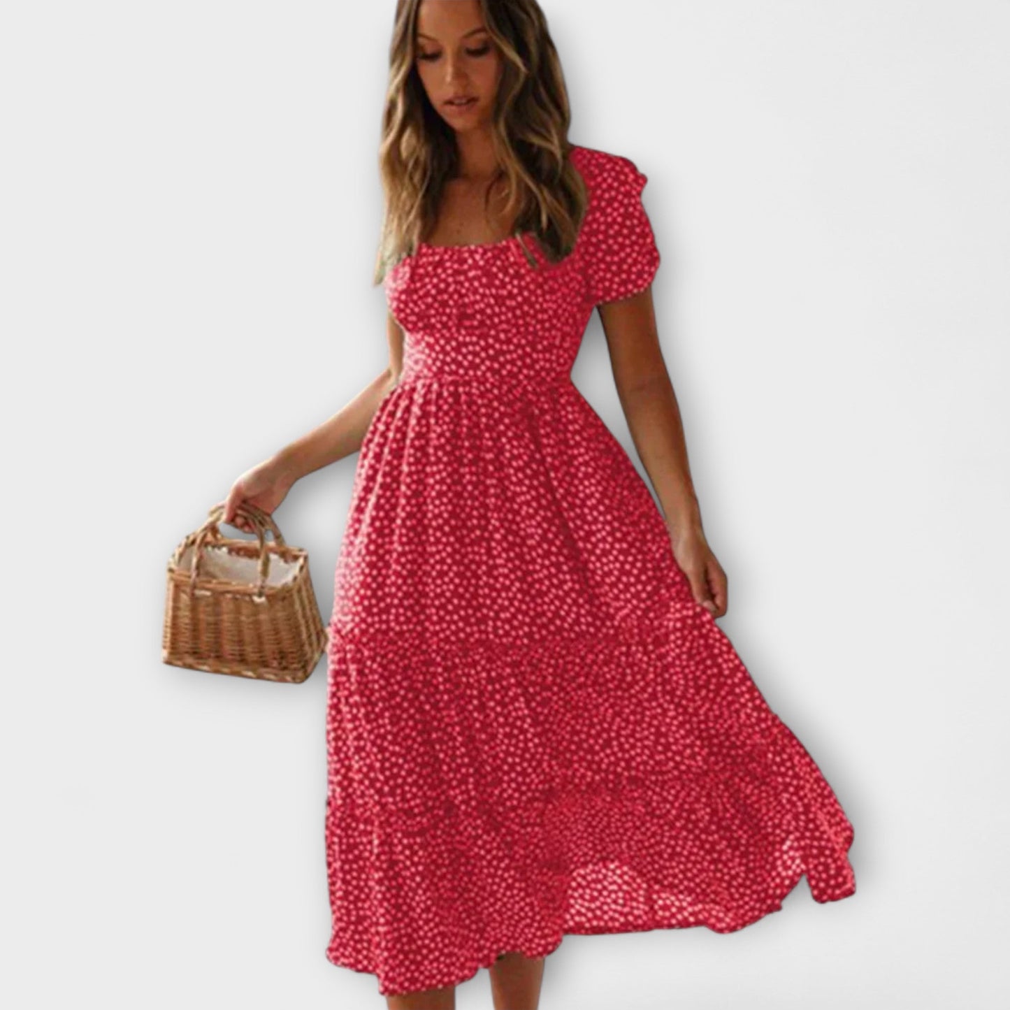Elegant Flower Long Sleeve Party Dress