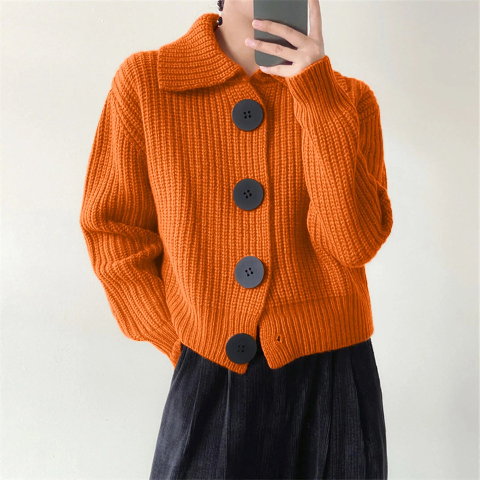 Comfy Short Cardigan Sweater - Nocini