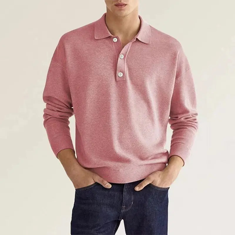 Classic Fit Mens Polo Shirt with Ribbed Cuffs