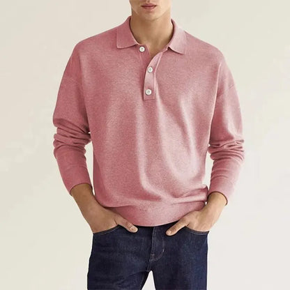 Classic Fit Mens Polo Shirt with Ribbed Cuffs