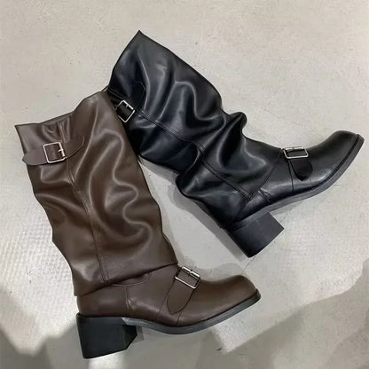 Trendy High Heel Knee High Platform Boots