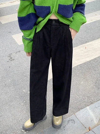 Comfortable High Waist Corduroy Pants for Women