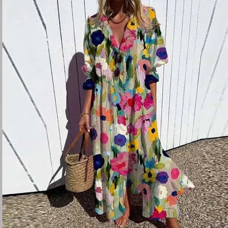 Colorful Summer Beach Maxi Dress - Nocini