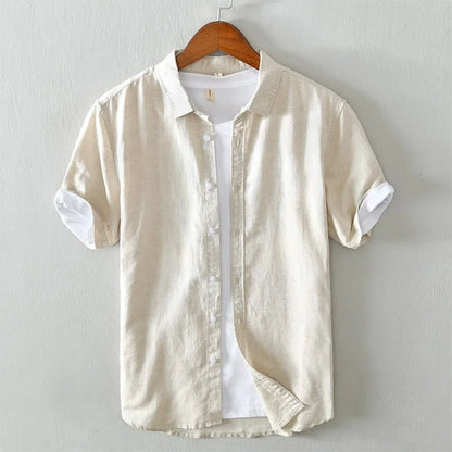 Casual Loose Fit Short Sleeve Button Down Shirt