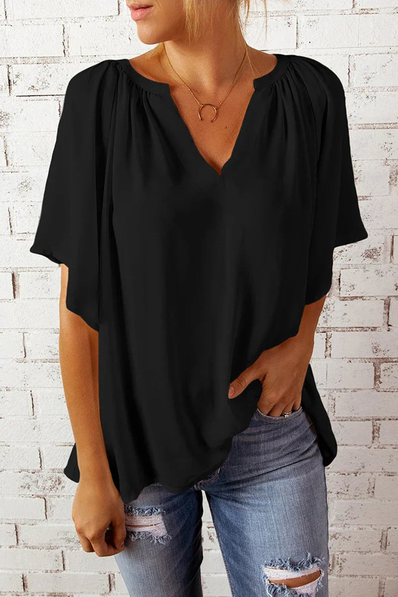 Comfy V Neck Women's Casual Short Sleeve Top