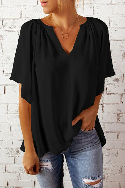 Comfy V Neck Women's Casual Short Sleeve Top
