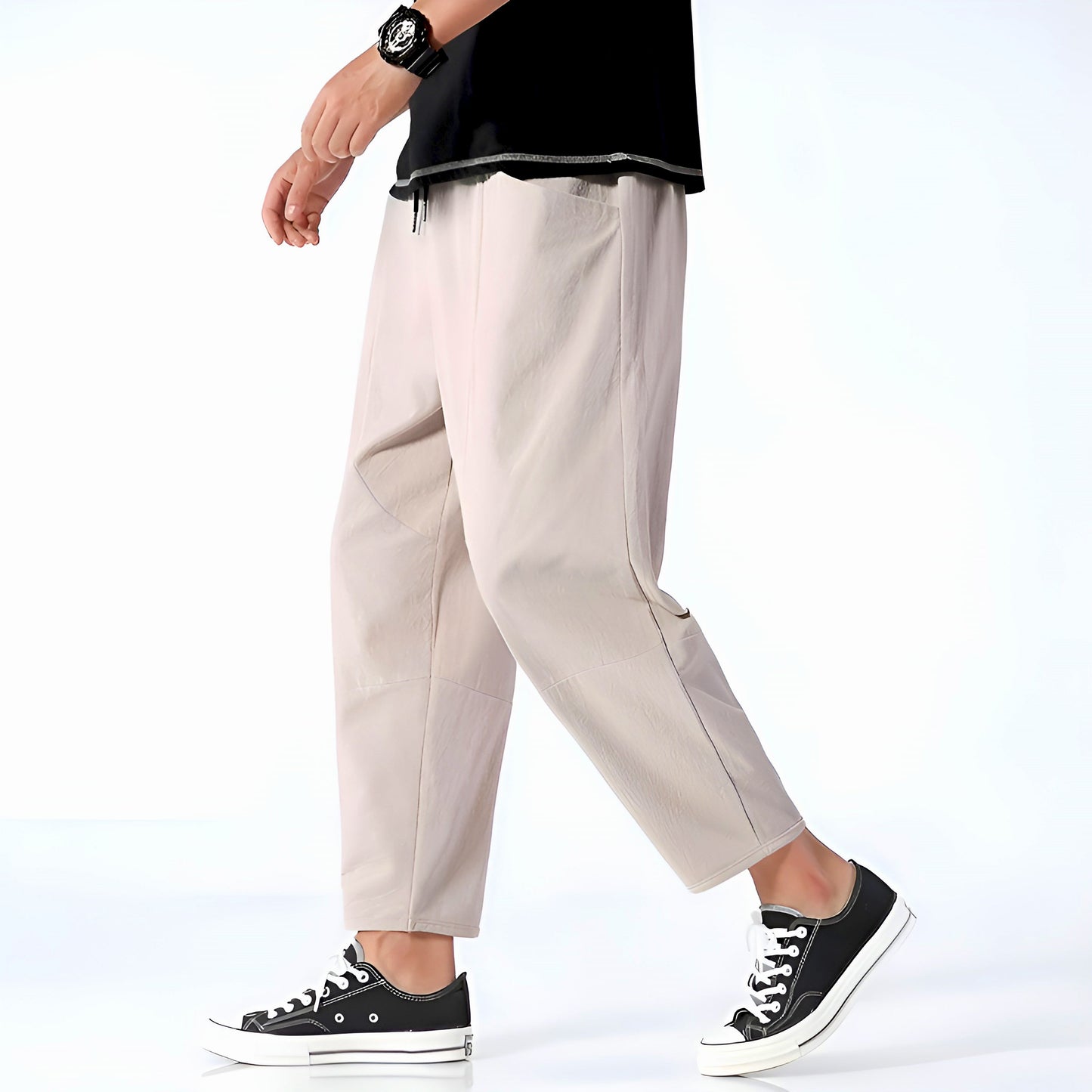 Casual Fit Short Cotton Trousers