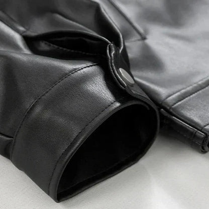 Large Men's Leather Bomber Coat