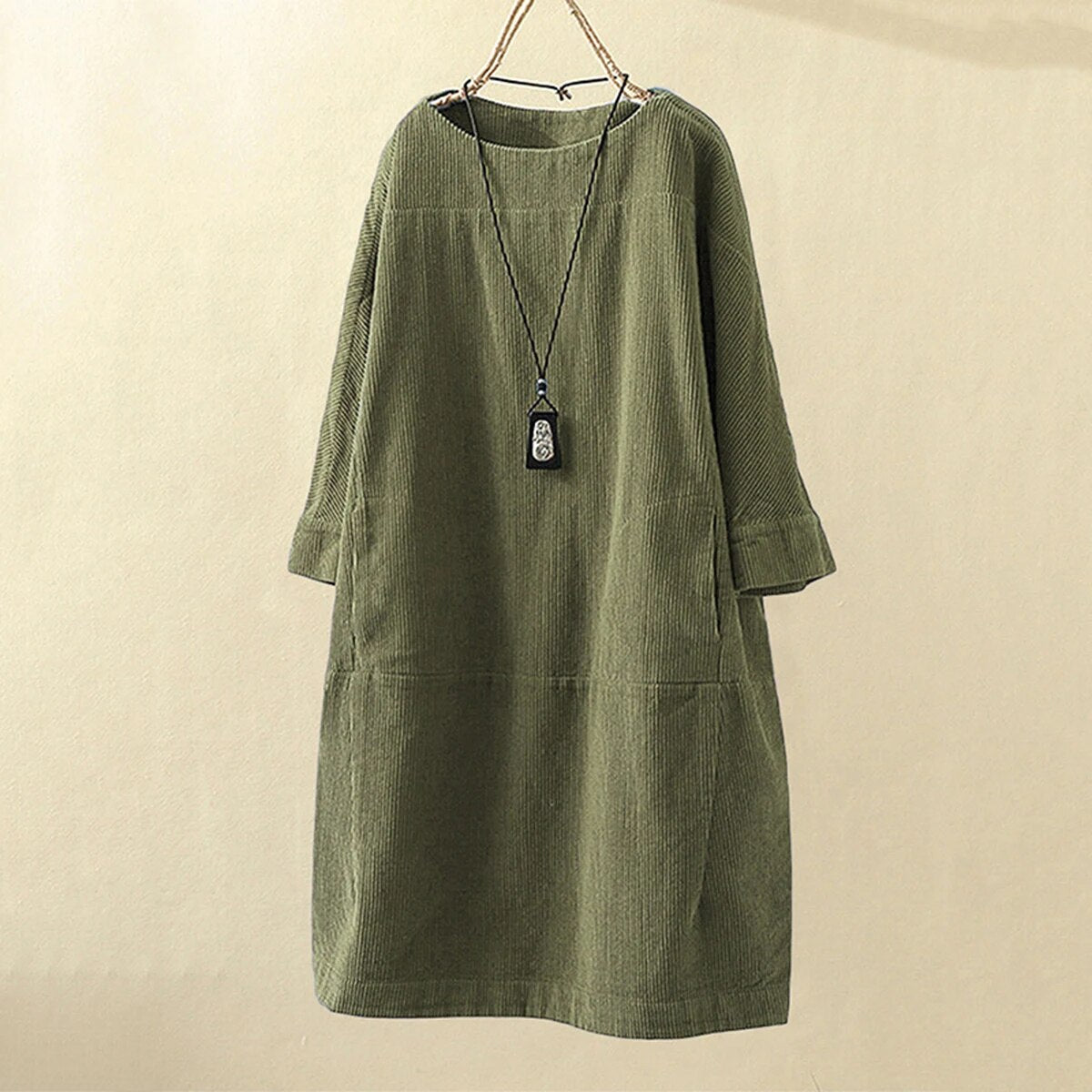 Comfy Corduroy Women's Long Sleeve Dress