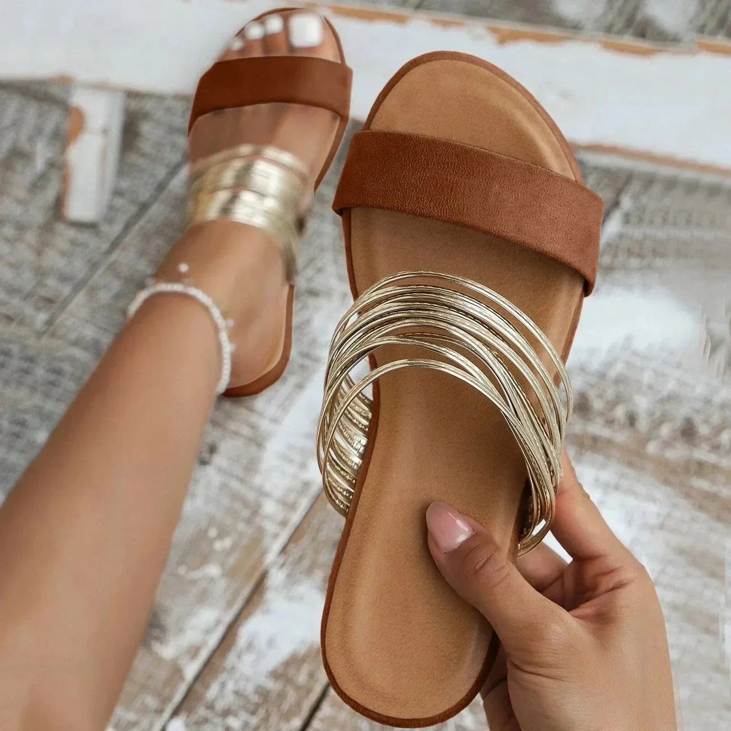 Comfortable Womens Double Strap Summer Sandals