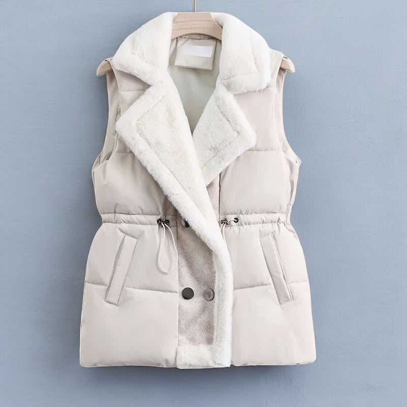 Warm Padded Waterfall Vest for Women